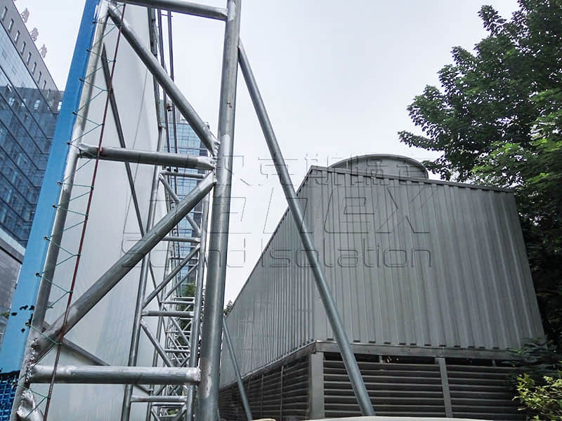 湖州賓館空調冷卻塔隔音降噪項目現(xiàn)場